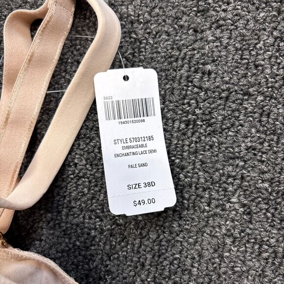 NEW SOMA Bra Pale Sand Embraceable Enchanting Lace Bra Lightly Lined Size 38D - Picture 6 of 6